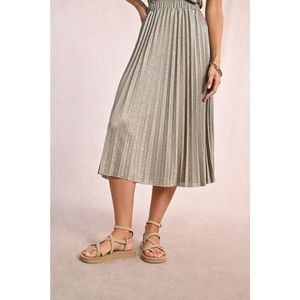 Halflange plissérok, iriserend MOLLY BRACKEN. Polyester materiaal. Maten XL. Goudkleur kleur