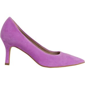 Pumps met scherpe top en hak, in leer TAMARIS. Leer materiaal. Maten 40. Violet kleur