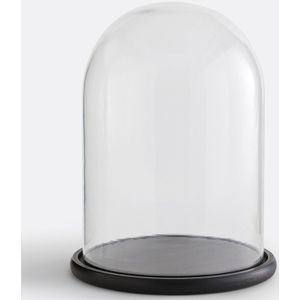Stolp in glas met zwarte sokkel H32 cm, Campa LA REDOUTE INTERIEURS. Glas materiaal. Maten één maat. Zwart kleur
