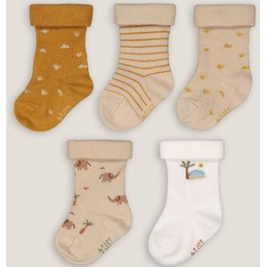 Set van 5 paar sokken LA REDOUTE COLLECTIONS. Katoen materiaal. Maten 15/18. Beige kleur