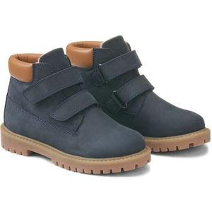 Gevoerde bottines in leer met klittenband LA REDOUTE COLLECTIONS. Leer materiaal. Maten 36. Blauw kleur