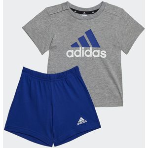 2-delig Ensemble T-shirt + short ADIDAS SPORTSWEAR. Katoen materiaal. Maten 3/6 mnd - 60/67 cm. Grijs kleur