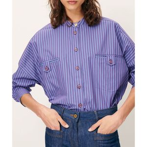 Gestreept hemd met lange mouwen ORREGIA SESSUN. Tencel/lyocell materiaal. Maten M. Violet kleur