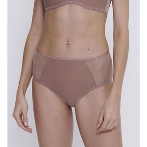 Slip met hoge taille Soft ADAPT SLOGGI. Polyamide materiaal. Maten XS. Kastanje kleur