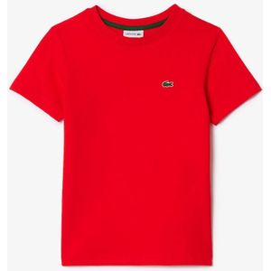 T-shirt met korte mouwen LACOSTE. Katoen materiaal. Maten 10 jaar - 138 cm. Rood kleur