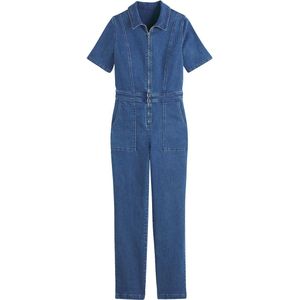 Jumpsuit met rits, in denim LA REDOUTE COLLECTIONS. Denim materiaal. Maten 38 FR - 36 EU. Blauw kleur