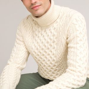 Coltrui in kabeltricot Signature GAUTHIER LA REDOUTE COLLECTIONS. Acryl materiaal. Maten XXL. Beige kleur