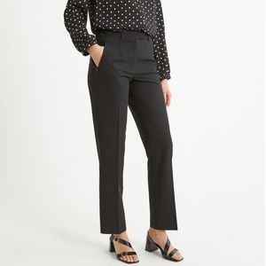 Rechte broek ANNE WEYBURN. Polyester materiaal. Maten 40 FR - 38 EU. Zwart kleur