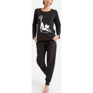 Pyjama in microfleece Catsline CATSLINE. Polyester materiaal. Maten S. Zwart kleur