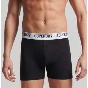 Effen boxershort met logo tailleband SUPERDRY. Katoen materiaal. Maten S. Zwart kleur