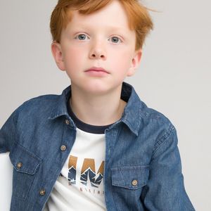 Jeanshemd LA REDOUTE COLLECTIONS. Katoen materiaal. Maten 5 jaar - 108 cm. Blauw kleur