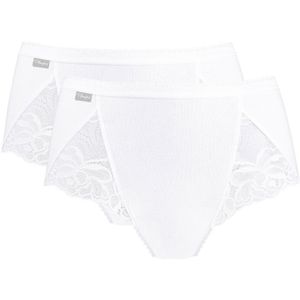 Set van 2 midi slips in katoen en kant PLAYTEX. Katoen materiaal. Maten 40 FR - 38 EU. Wit kleur