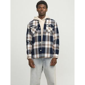 Flanellen overhemd JACK & JONES. Katoen materiaal. Maten XL. Blauw kleur