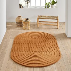 Ovalen tapijt in wol, Malko LA REDOUTE INTERIEURS. Wol materiaal. Maten 160 x 230 cm. Kastanje kleur