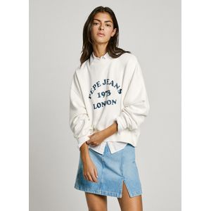 Korte sweater met logo PEPE JEANS. Katoen materiaal. Maten S. Beige kleur