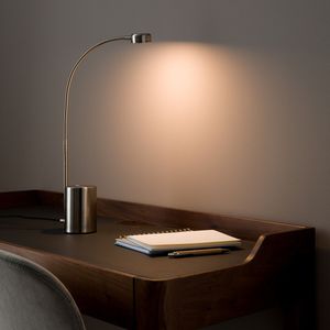 Buigzame tafellamp in satijnnikkel, Gino AM.PM. Metaal materiaal. Maten één maat. Grijs kleur