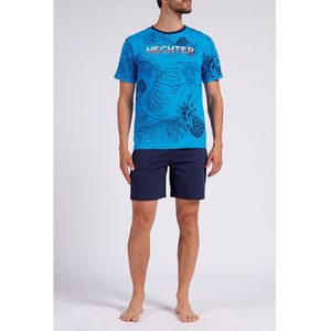 Pyjashort, bedrukt T-shirt DANIEL HECHTER LINGERIE. Katoen materiaal. Maten XXL. Blauw kleur