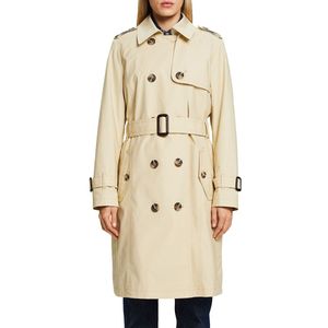 Lange trenchcoat met ceintuur ESPRIT. Polyester materiaal. Maten S. Beige kleur