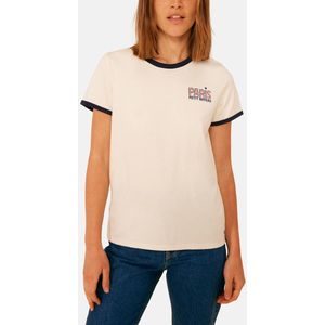 Recht T-shirt met logo PETIT BATEAU. Katoen materiaal. Maten S. Beige kleur