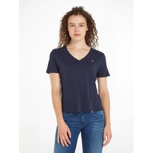 T-shirt met V-hals, logo vooraan TOMMY JEANS. Katoen materiaal. Maten L. Blauw kleur