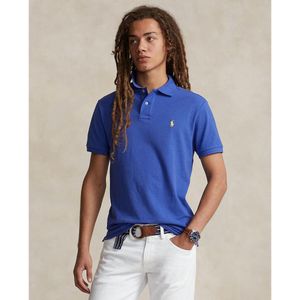 Slim polo met korte mouwen, in katoen basic mesh POLO RALPH LAUREN. Katoen materiaal. Maten L. Blauw kleur