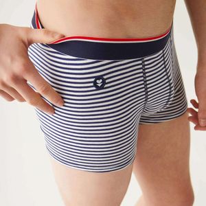 Gestreepte boxershort Marius LE SLIP FRANCAIS. Katoen materiaal. Maten 4XL. Blauw kleur