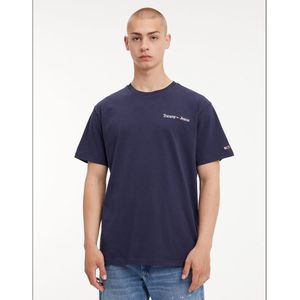 T-shirt, geborduurd colord logo op de borst TOMMY JEANS. Katoen materiaal. Maten XL. Blauw kleur