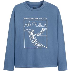 T-shirt met lange mouwen, Skate Park print LA REDOUTE COLLECTIONS. Jersey materiaal. Maten 14 jaar - 162 cm. Blauw kleur