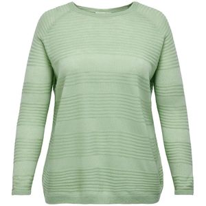 Trui in fijn tricot, ronde hals ONLY CARMAKOMA. Acryl materiaal. Maten 50/52 FR - 48/50 EU. Groen kleur