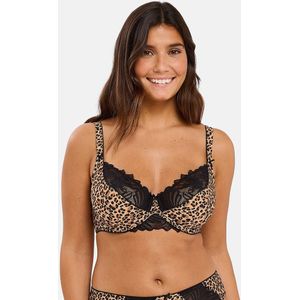 Klassieke beugel-BH LYA SANS COMPLEXE. Polyamide materiaal. Maten 95D FR - 80D EU. Kastanje kleur