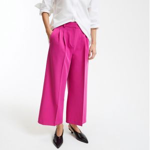 Verkorte wijde broek met naden LA REDOUTE COLLECTIONS. Polyester materiaal. Maten 34 FR - 32 EU. Roze kleur