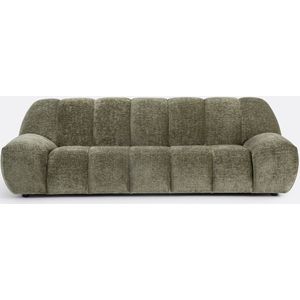 Zetel, 4-zit, in vintage ribfluweel, Nuria LA REDOUTE INTERIEURS. Geribd fluweel materiaal. Maten 4-zit. Groen kleur