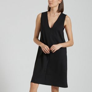 Korte jurk zonder mouwen ONLY TALL. Polyester materiaal. Maten S. Zwart kleur