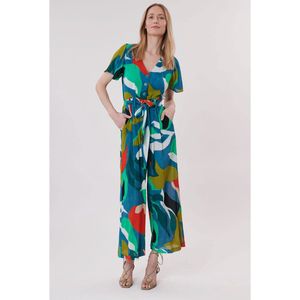 Bedrukte jumpsuit Ida DERHY. Viscose materiaal. Maten M. Blauw kleur