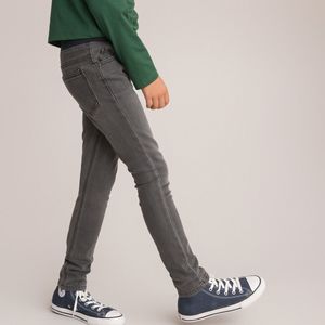 Slim jeans, gemakkelijk aan te trekken LA REDOUTE COLLECTIONS. Denim materiaal. Maten 10 jaar - 138 cm. Grijs kleur