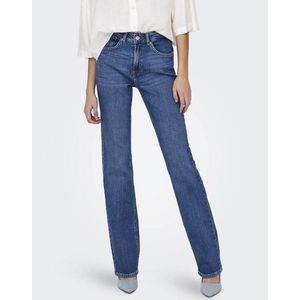 Flare jeans, standaard taille ONLY. Denim materiaal. Maten Maat 26 US - Lengte 32. Blauw kleur