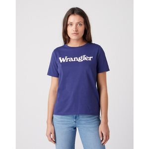 T-shirt met korte mouwen, logo vooraan WRANGLER. Katoen materiaal. Maten XS. Blauw kleur