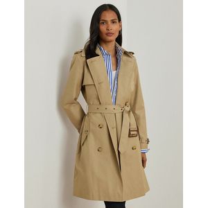 Trenchcoat met ceintuur LAUREN RALPH LAUREN. Katoen materiaal. Maten M. Beige kleur