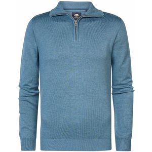 Trui met opstaande kraag en rits PETROL INDUSTRIES. Viscose materiaal. Maten XXL. Blauw kleur