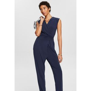 Lange jumpsuit te strikken in de taille ESPRIT. Polyester materiaal. Maten S. Blauw kleur