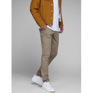 Chino slim broek Marco JACK & JONES. Katoen materiaal. Maten Maat 30 (US) - Lengte 30. Beige kleur