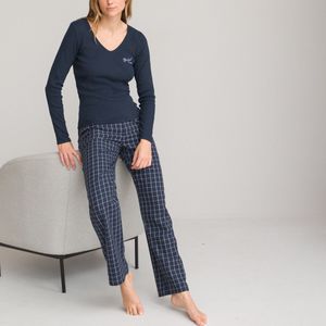 Pyjama met broek in flanel LA REDOUTE COLLECTIONS. Katoen materiaal. Maten 48 FR - 46 EU. Andere kleur