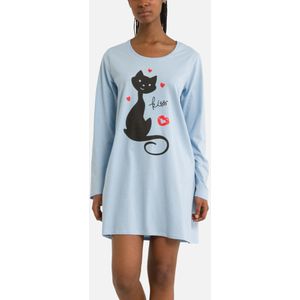 Nachthemd met lange mouwen Catsline CATSLINE. Katoen materiaal. Maten L. Blauw kleur
