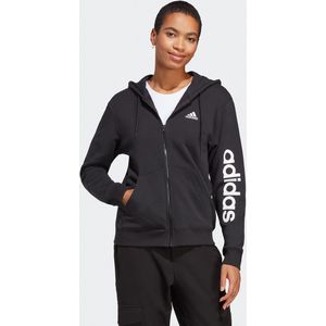 Zip-up hoodie, Essentials Linear ADIDAS SPORTSWEAR. Katoen materiaal. Maten L. Zwart kleur