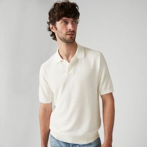 Gebreide polo van katoen en linnen LEVI'S. Katoen materiaal. Maten XL. Wit kleur