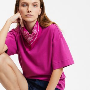 Loose fit T-shirt, Signature PAUL LA REDOUTE COLLECTIONS. Katoen materiaal. Maten L. Roze kleur