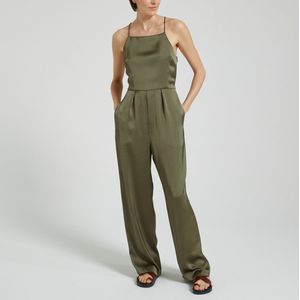 Wijde jumpsuit met schouderbandjes SAVILLA SAMSOE AND SAMSOE. Polyester materiaal. Maten M. Groen kleur