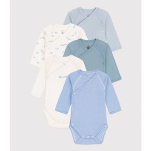 Set van 5 rompers in katoen PETIT BATEAU. Katoen materiaal. Maten 0 mnd - 50 cm. Wit kleur