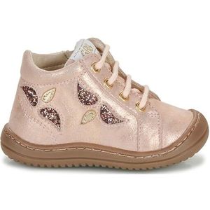 Bottines met soepele zool Flexoo Flower GBB. Leer materiaal. Maten 21. Roze kleur