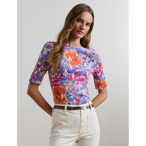 T-shirt met korte mouwen en bloemenprint LAUREN RALPH LAUREN. Katoen materiaal. Maten L. Kastanje kleur
